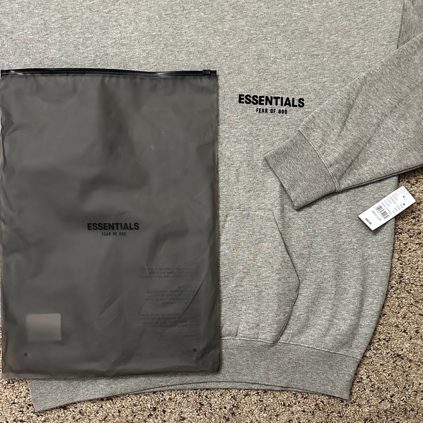 Dark Oatmeal Essentials Fear of God Hoodie
