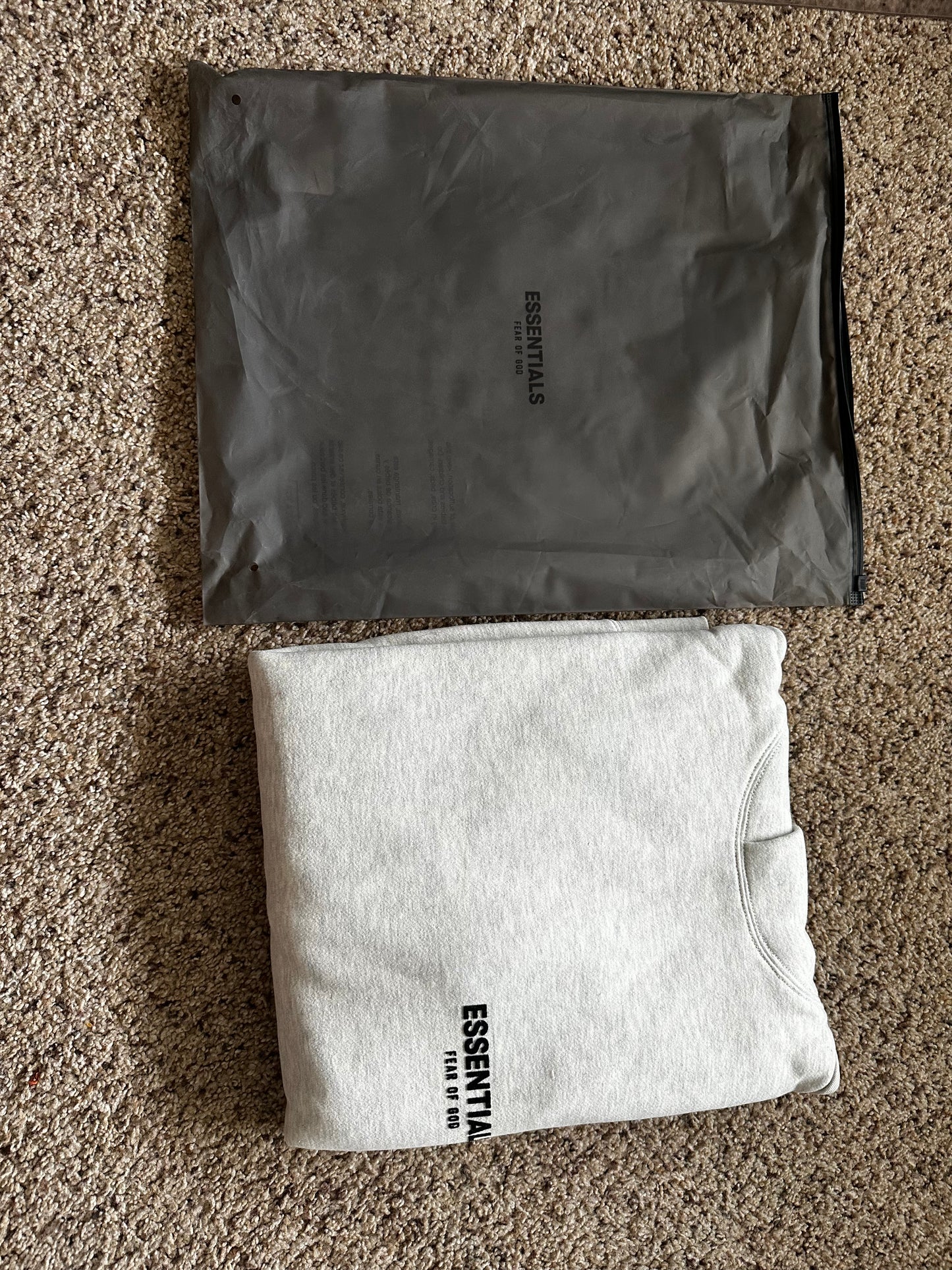Light Oatmeal Essentials Fear Of God Hoodie
